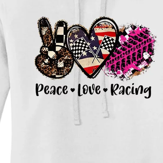 Peace Love Racing Graphic Women's Pullover Hoodie