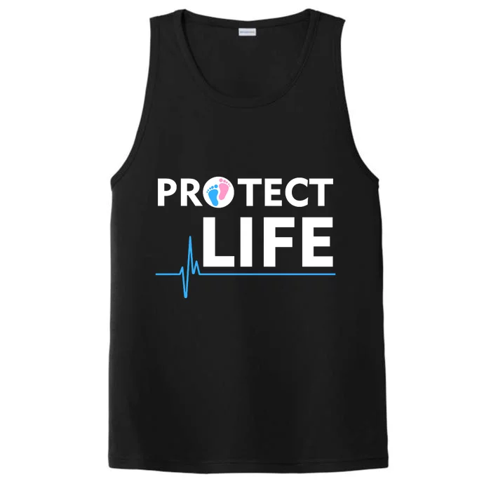 Protect Life Ribbon Pregnancy Infant Loss Awareness Stop Abortion Performance Tank