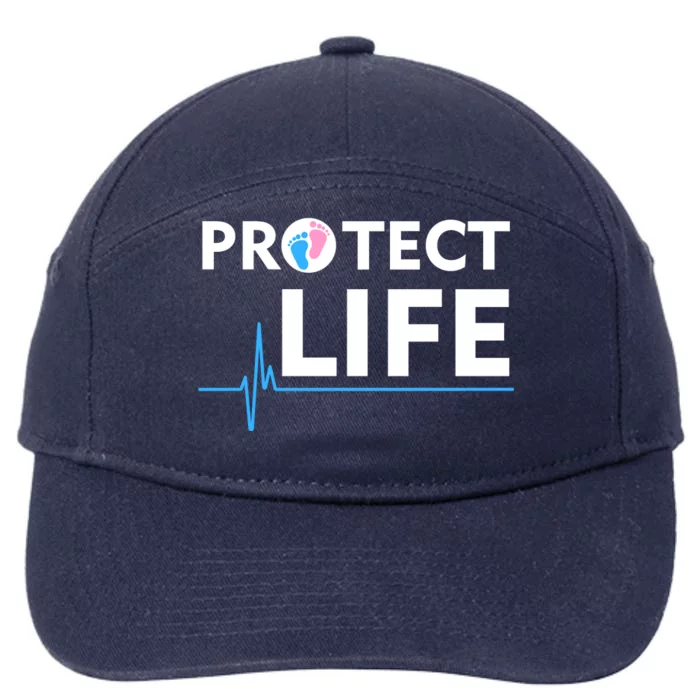 Protect Life Ribbon Pregnancy Infant Loss Awareness Stop Abortion 7-Panel Snapback Hat