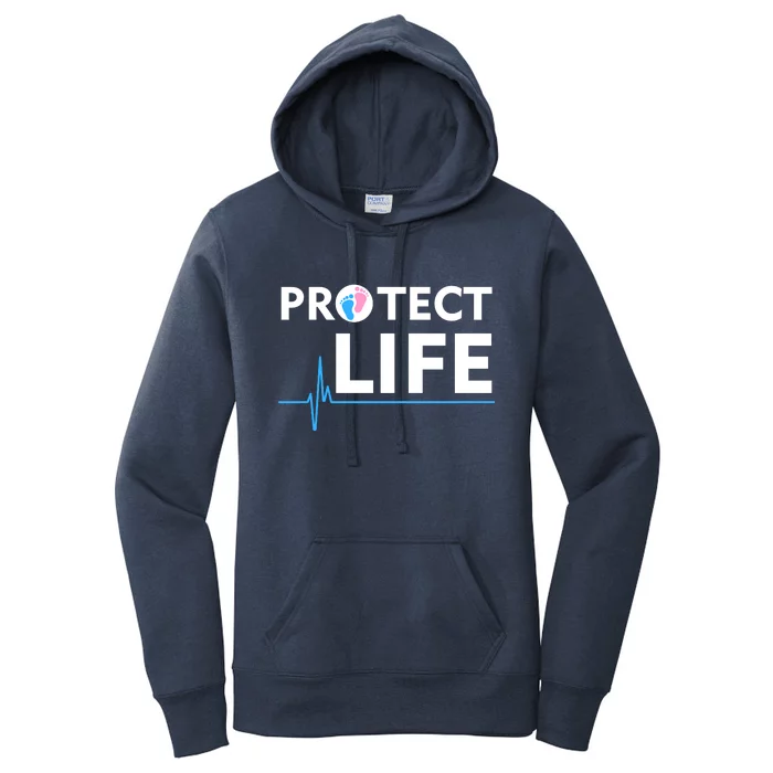 Protect Life Ribbon Pregnancy Infant Loss Awareness Stop Abortion Women's Pullover Hoodie