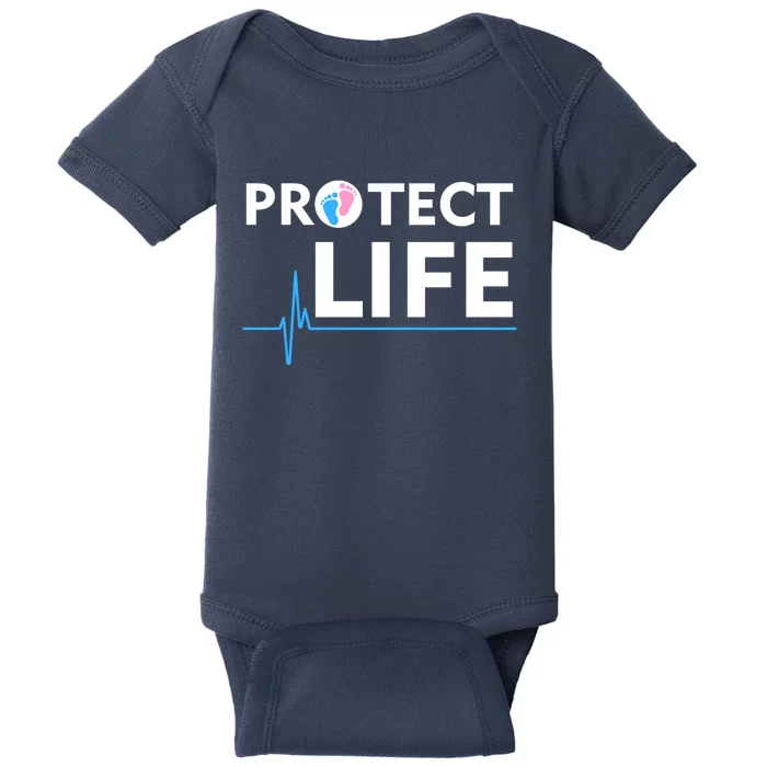 Protect Life Ribbon Pregnancy Infant Loss Awareness Stop Abortion Baby Bodysuit