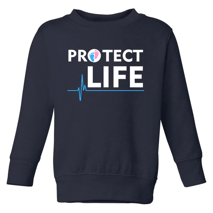 Protect Life Ribbon Pregnancy Infant Loss Awareness Stop Abortion Toddler Sweatshirt