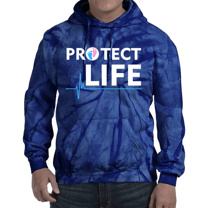 Protect Life Ribbon Pregnancy Infant Loss Awareness Stop Abortion Tie Dye Hoodie