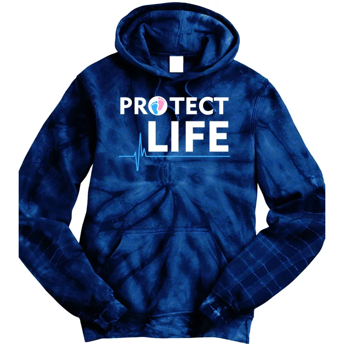 Protect Life Ribbon Pregnancy Infant Loss Awareness Stop Abortion Tie Dye Hoodie