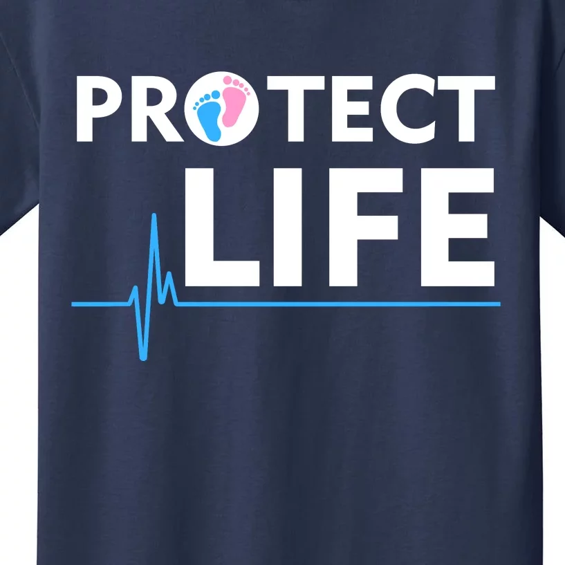 Protect Life Ribbon Pregnancy Infant Loss Awareness Stop Abortion Kids T-Shirt