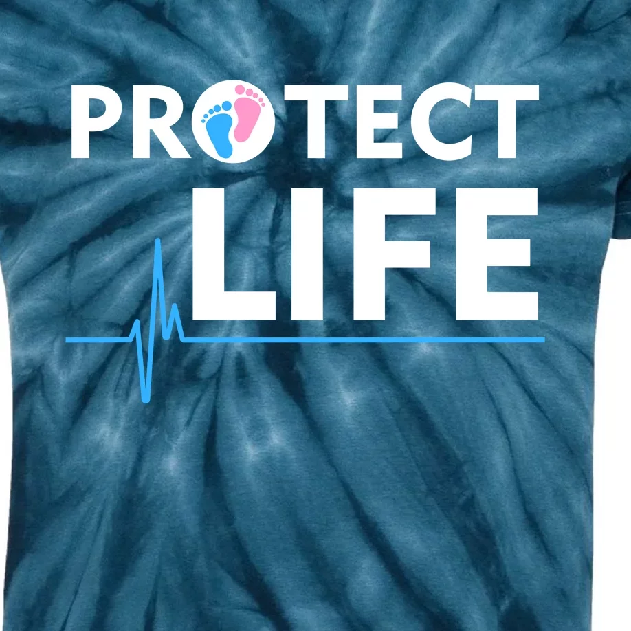 Protect Life Ribbon Pregnancy Infant Loss Awareness Stop Abortion Kids Tie-Dye T-Shirt