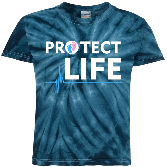 Protect Life Ribbon Pregnancy Infant Loss Awareness Stop Abortion Kids Tie-Dye T-Shirt