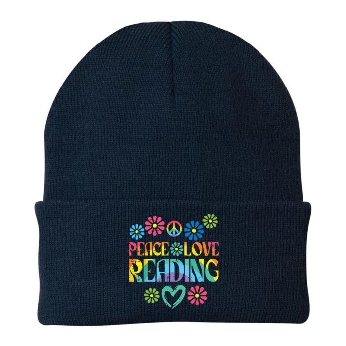 Peace Love Reading Lover Bookworm Librarian Knit Cap Winter Beanie