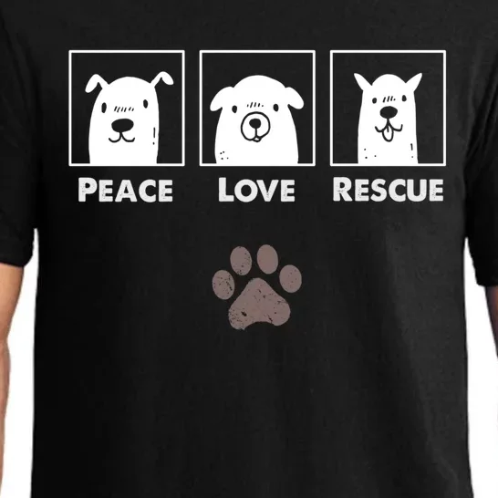 Peace Love Rescue Dogs Dog Day Dog Lover Gift Pajama Set