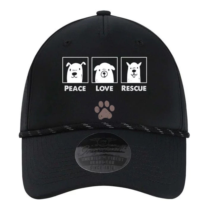 Peace Love Rescue Dogs Dog Day Dog Lover Gift Performance The Dyno Cap