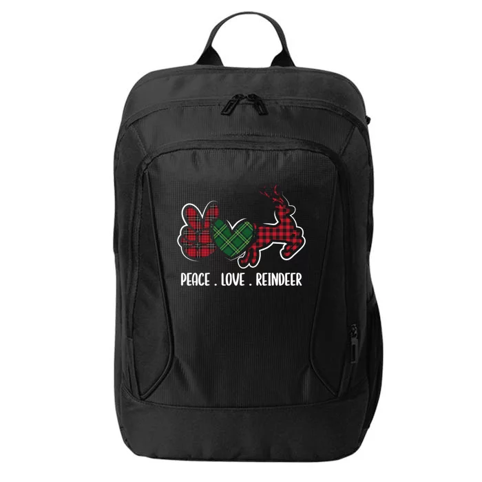 Peace Love Reindeer Christmas Family Deer Lover Xmas Party City Backpack