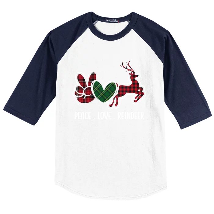 Peace Love Reindeer Christmas Family Deer Lover Xmas Party Baseball Sleeve Shirt