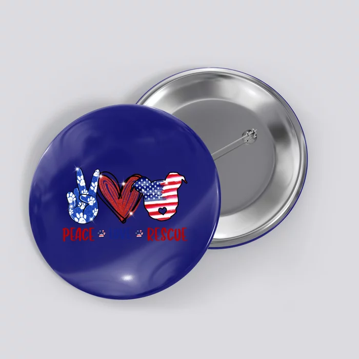 Peace Love Rescue Dogs Pitbull America Gift Button