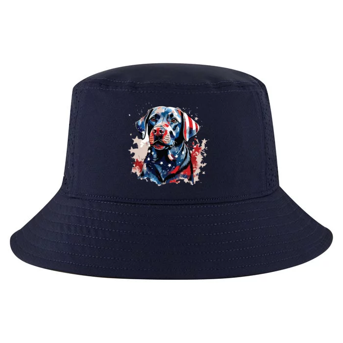 Patriotic Labrador Retriever Dog American Flag Cool Comfort Performance Bucket Hat