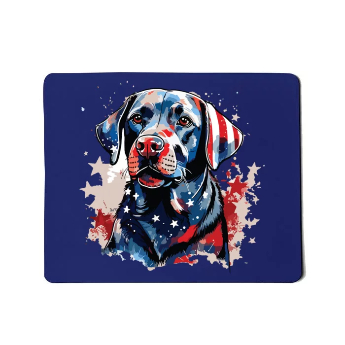 Patriotic Labrador Retriever Dog American Flag Mousepad