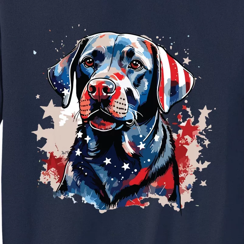 Patriotic Labrador Retriever Dog American Flag Tall Sweatshirt