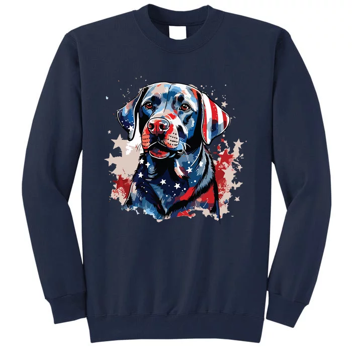 Patriotic Labrador Retriever Dog American Flag Tall Sweatshirt