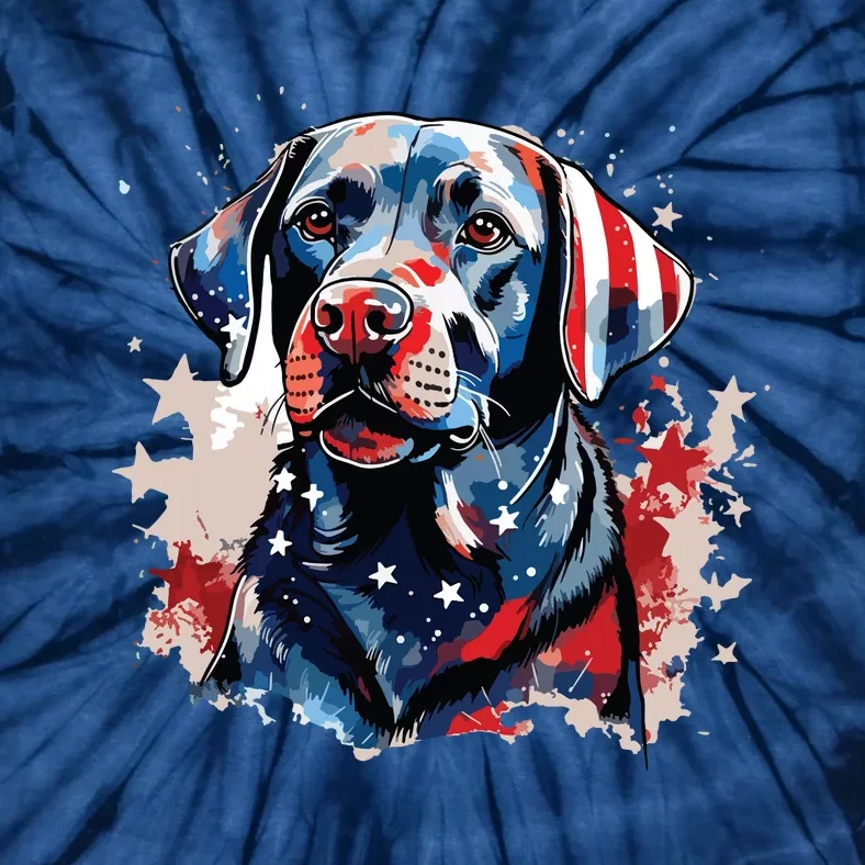 Patriotic Labrador Retriever Dog American Flag Tie-Dye T-Shirt