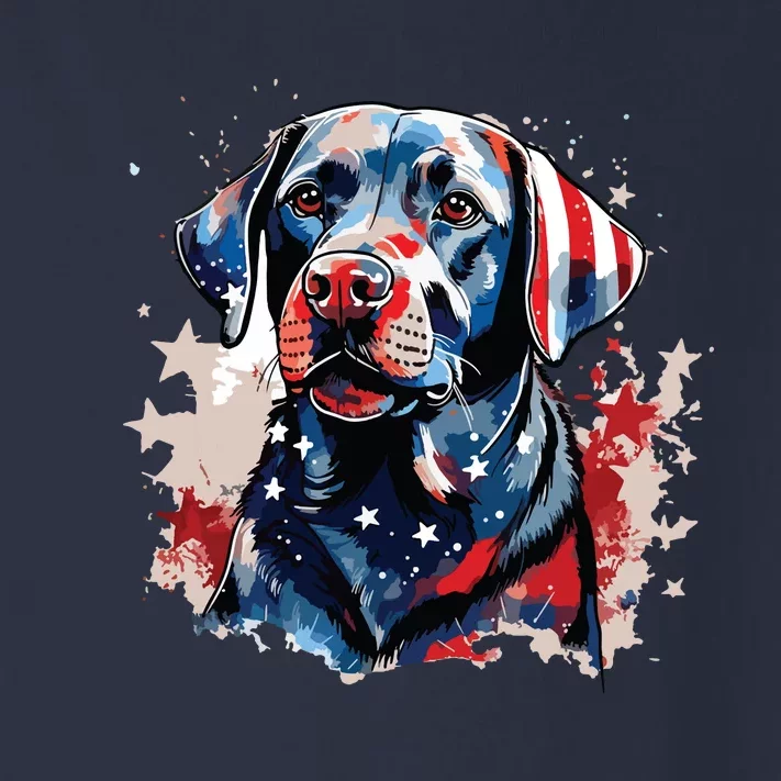 Patriotic Labrador Retriever Dog American Flag Toddler Long Sleeve Shirt