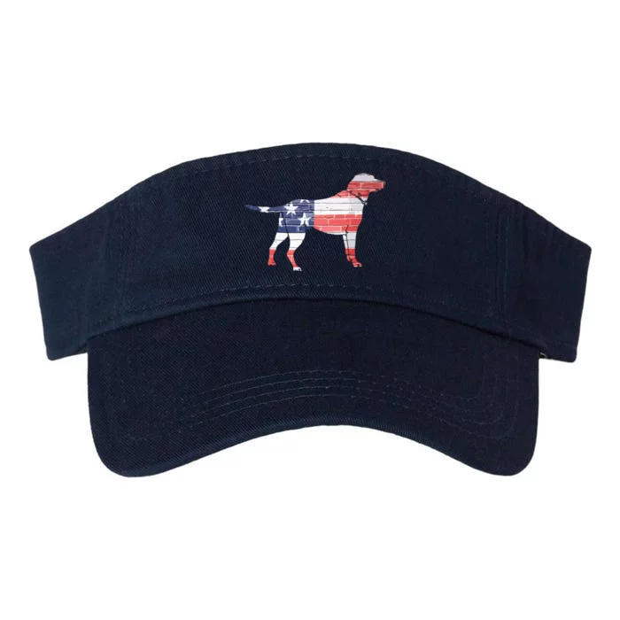 Patriotic Labrador Retriever Wearing USA Flag Lab Puppy Dog Valucap Bio-Washed Visor