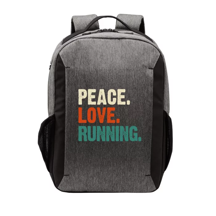 Peace Love Running Funny Mother Father Running Lover Vintage Gift Vector Backpack