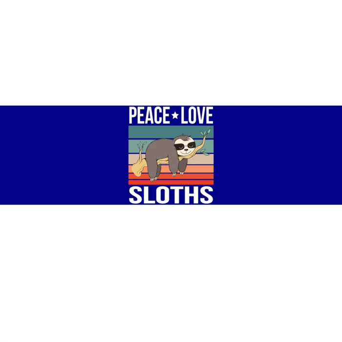 Peace Love Sloths Quote Retro Animal Vintage Gift Bumper Sticker