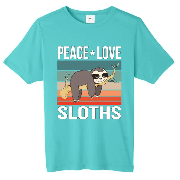 Peace Love Sloths Quote Retro Animal Vintage Gift ChromaSoft Performance T-Shirt