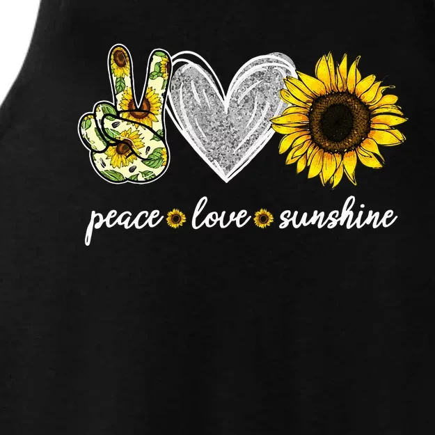 Peace Love Sunshine Sunflower Hippie Sunflower Lover Gifts Ladies Tri-Blend Wicking Tank