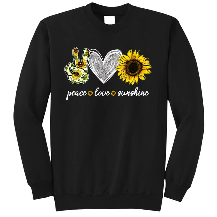 Peace Love Sunshine Sunflower Hippie Sunflower Lover Gifts Tall Sweatshirt