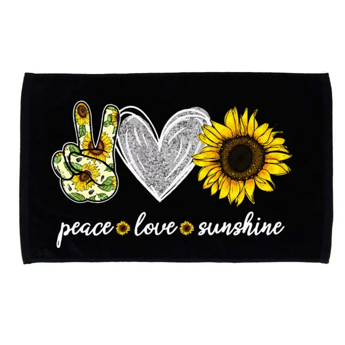 Peace Love Sunshine Sunflower Hippie Sunflower Lover Gifts Microfiber Hand Towel