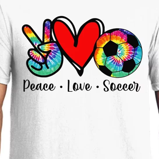 Peace Love Soccer Tie Dye Design Pajama Set