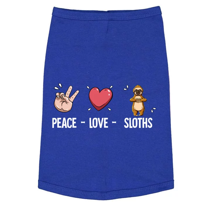 Peace Love Sloths Cute Gift Doggie Tank