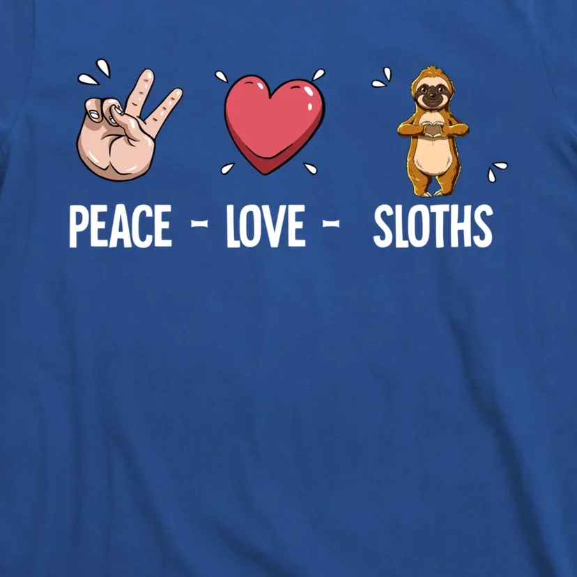 Peace Love Sloths Cute Gift T-Shirt