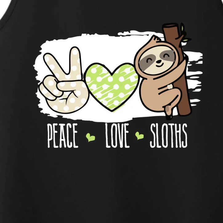 Peace Love Sloths Tropical Sloth Lover Hippie Gift Performance Tank