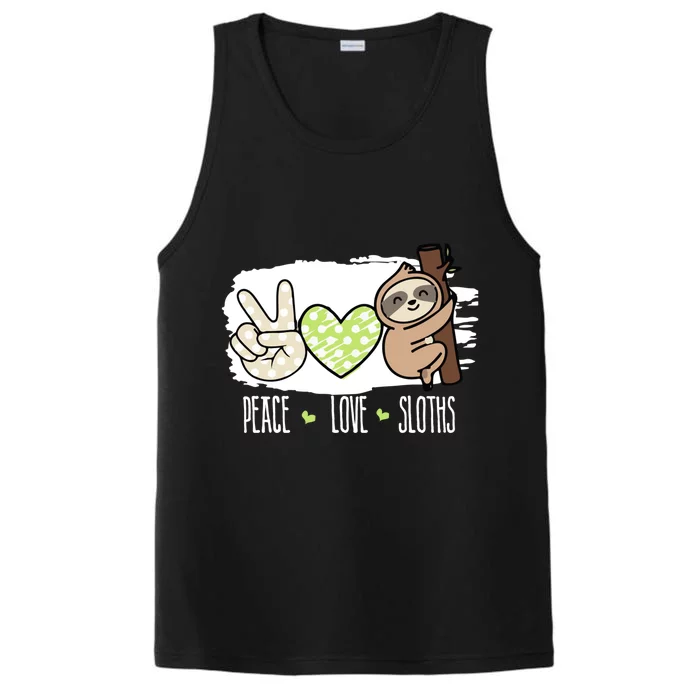 Peace Love Sloths Tropical Sloth Lover Hippie Gift Performance Tank