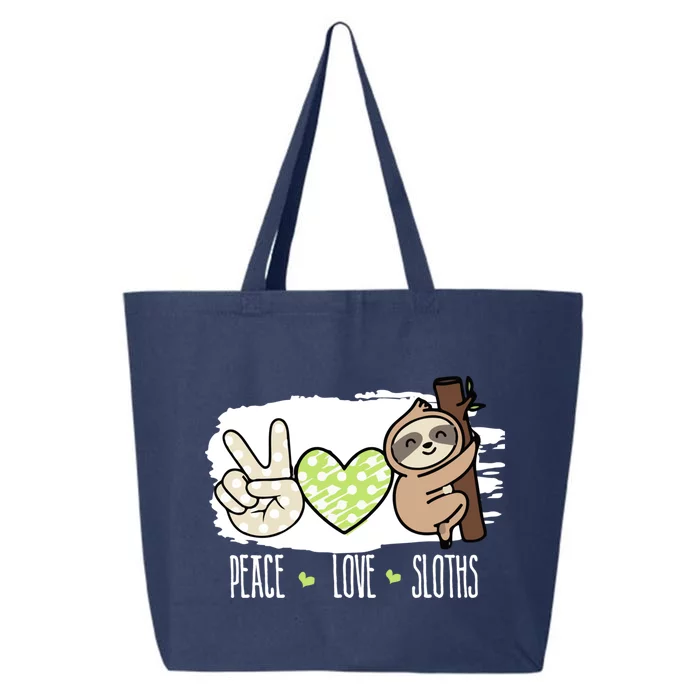 Peace Love Sloths Tropical Sloth Lover Hippie Gift 25L Jumbo Tote