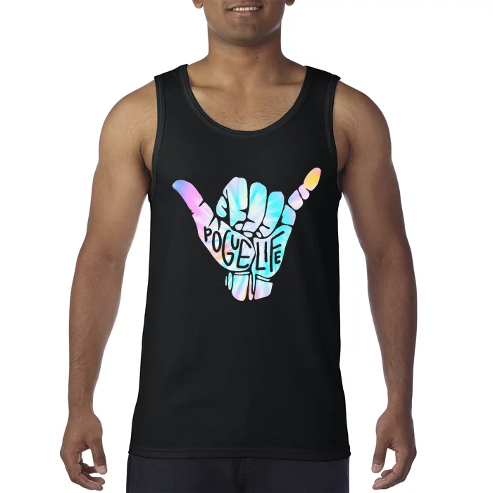 Pogue Life Shaka Hand Hang Loose Tie Dye Pattern (obx) Tank Top