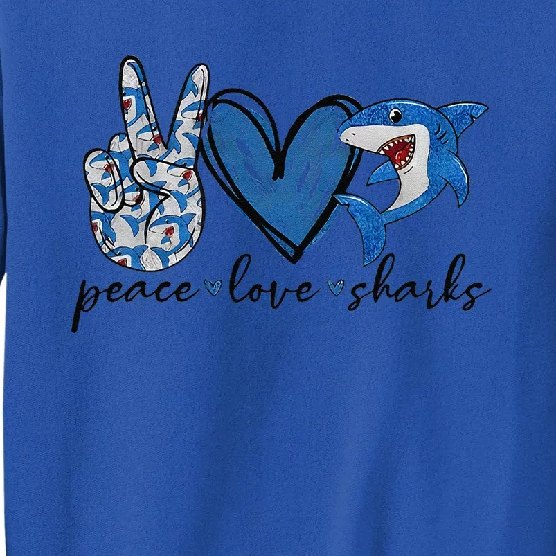 Peace Love Shark Tall Sweatshirt