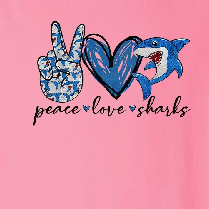 Peace Love Shark Toddler Long Sleeve Shirt