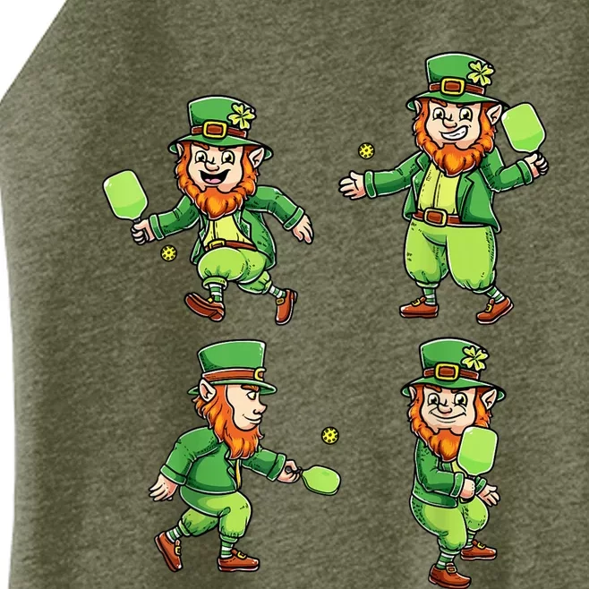 Pickleball Leprechauns St Patrick's Day Pickleball Player Women’s Perfect Tri Rocker Tank