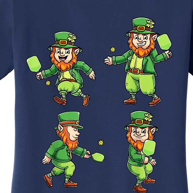 Pickleball Leprechauns St Patrick's Day Pickleball Player Women's T-Shirt