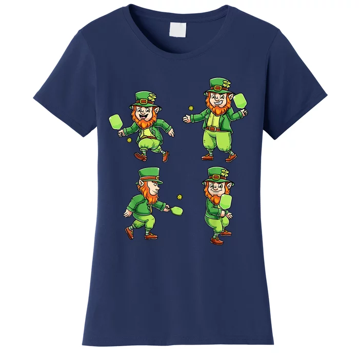 Pickleball Leprechauns St Patrick's Day Pickleball Player Women's T-Shirt