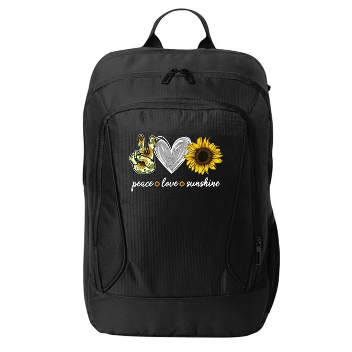 Peace Love Sunshine Sunflower Hippie Sunflower Lover Gifts City Backpack