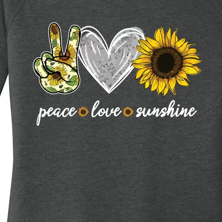 Peace Love Sunshine Sunflower Hippie Sunflower Lover Gifts Women's Perfect Tri Tunic Long Sleeve Shirt