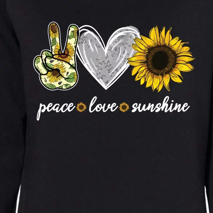 Peace Love Sunshine Sunflower Hippie Sunflower Lover Gifts Womens California Wash Sweatshirt