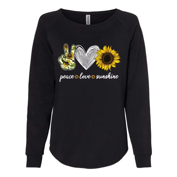 Peace Love Sunshine Sunflower Hippie Sunflower Lover Gifts Womens California Wash Sweatshirt