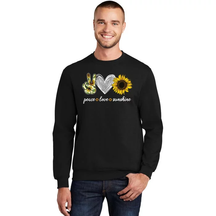 Peace Love Sunshine Sunflower Hippie Sunflower Lover Gifts Tall Sweatshirt