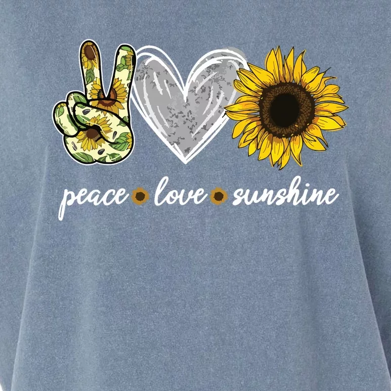 Peace Love Sunshine Sunflower Hippie Sunflower Lover Gifts Garment-Dyed Women's Muscle Tee