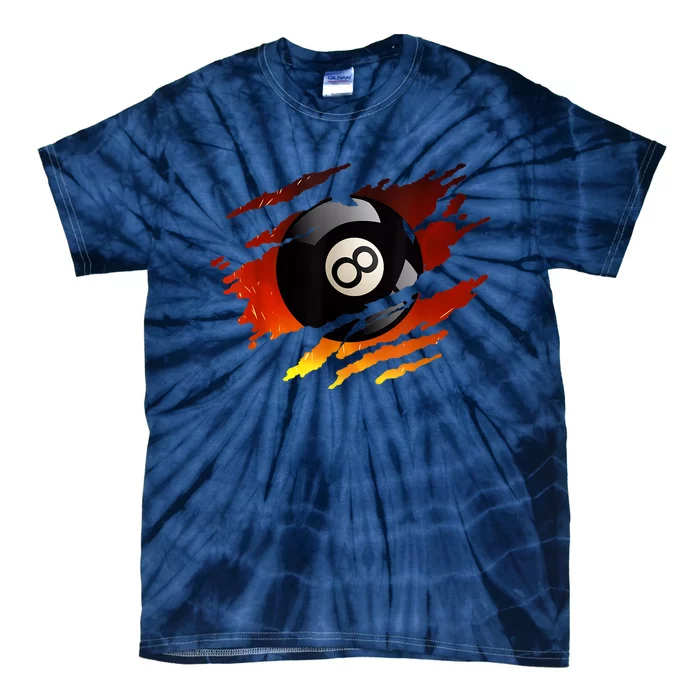 Pool League Snooker Eight Ball Billiards 8 Ball Pool Gift Tie-Dye T-Shirt