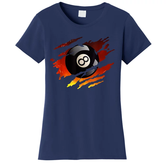 Pool League Snooker Eight Ball Billiards 8 Ball Pool Gift Women's T-Shirt